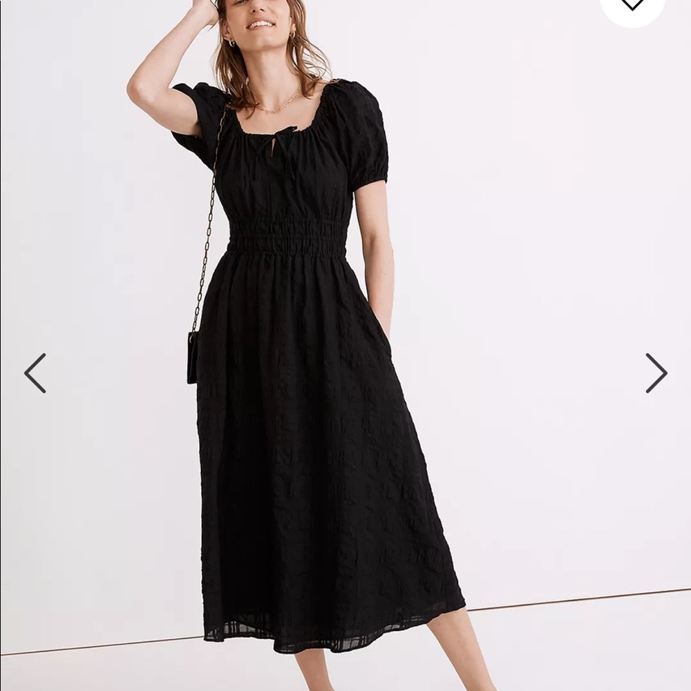 Madewell black midi dress